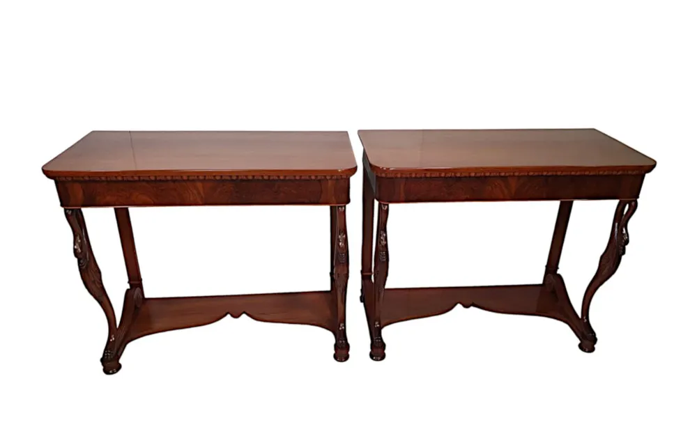 A Very Fine and Rare Pair of 19th Century Italian Console Tables