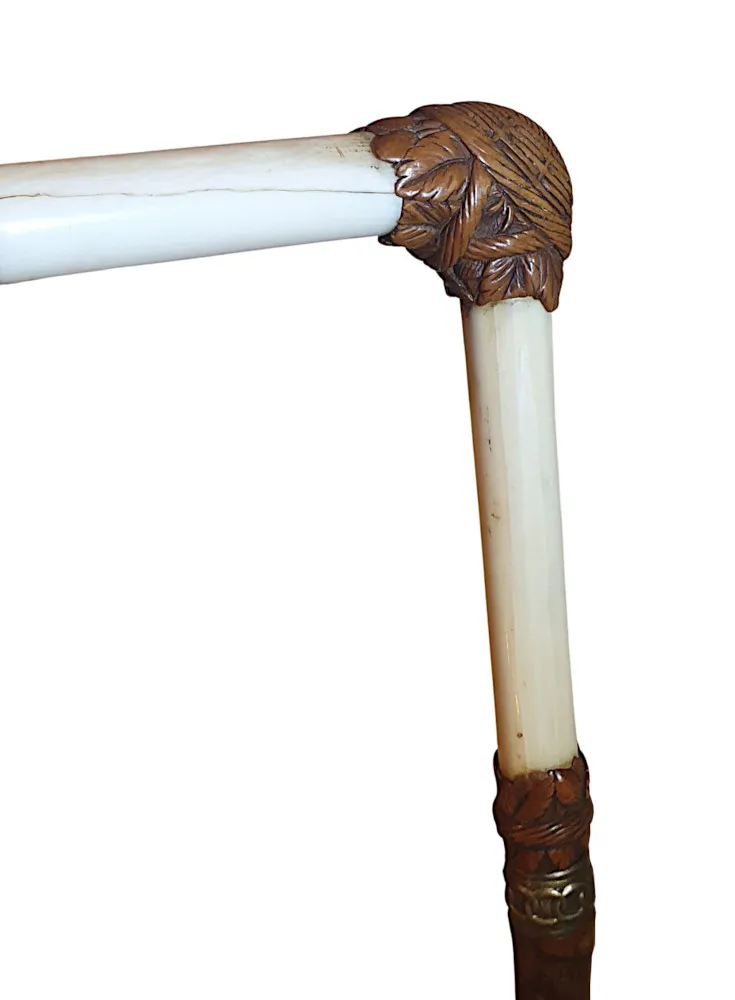 A Very Fine and Unusual 19th Century Walking Stick with an Ivory Handle