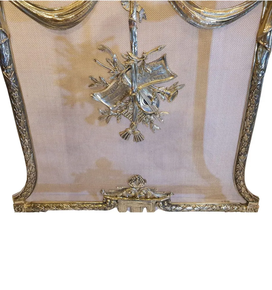 A Stunning 19th Century Fully Restored Polished Brass Fire Screen
