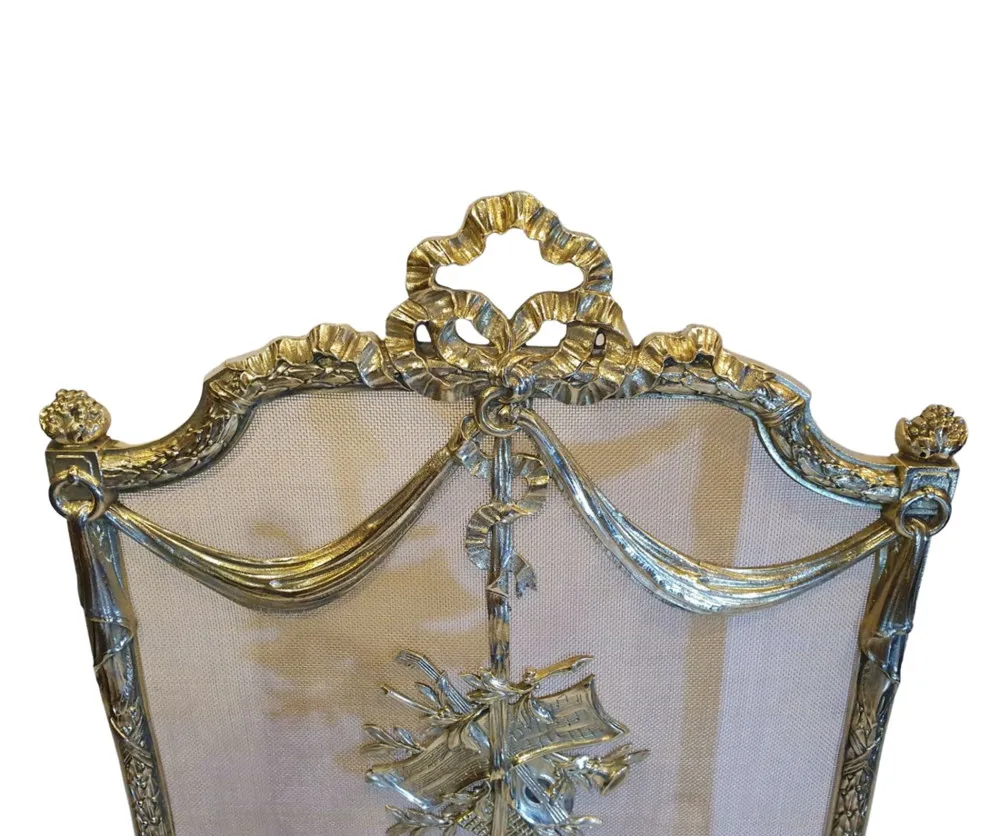 A Stunning 19th Century Fully Restored Polished Brass Fire Screen