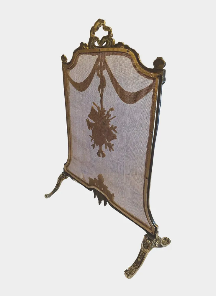 A Stunning 19th Century Fully Restored Polished Brass Fire Screen
