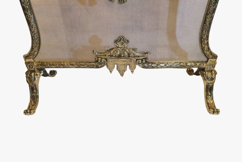 A Stunning 19th Century Fully Restored Polished Brass Fire Screen