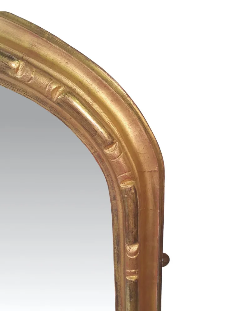  A Very Fine 19th Century Arch Top Giltwood Overmantle Mirror