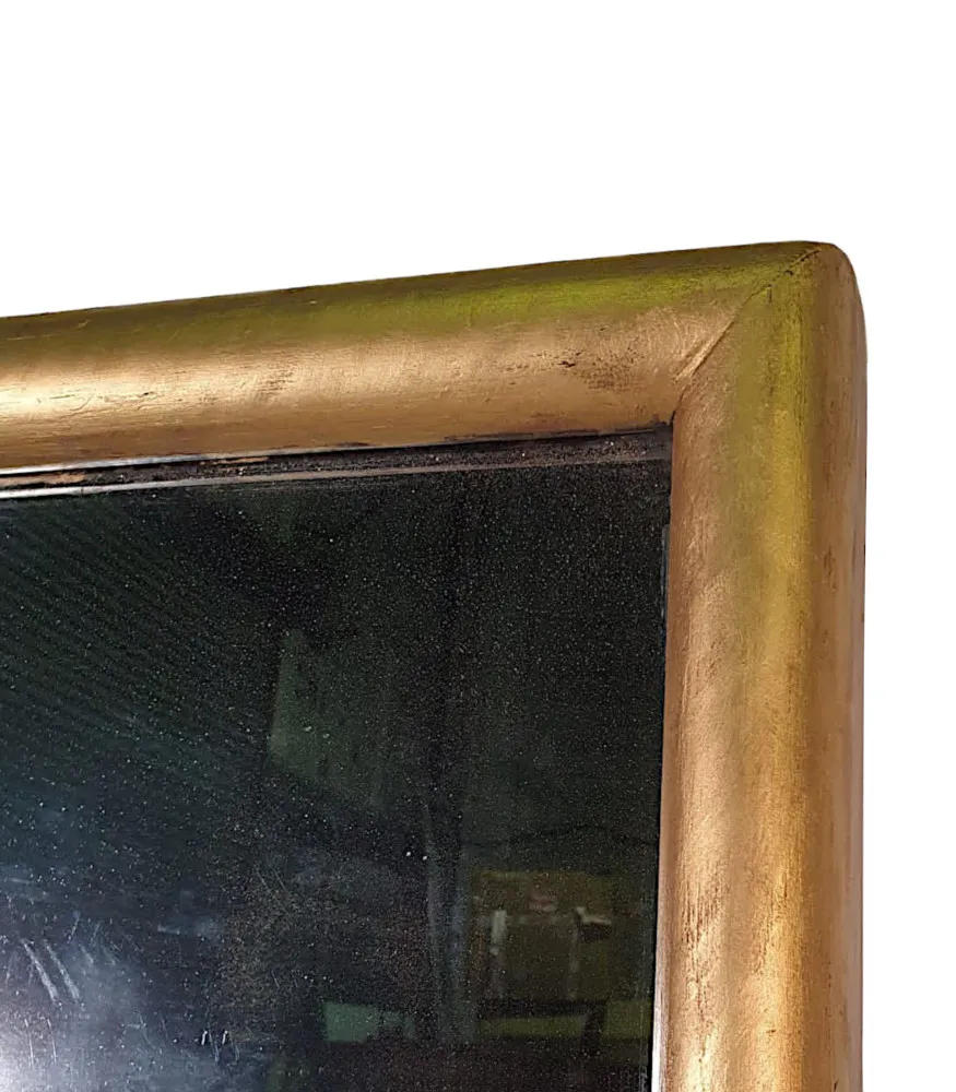 A Lovely Unusual 19th Century Giltwood Bistro Style Mirror