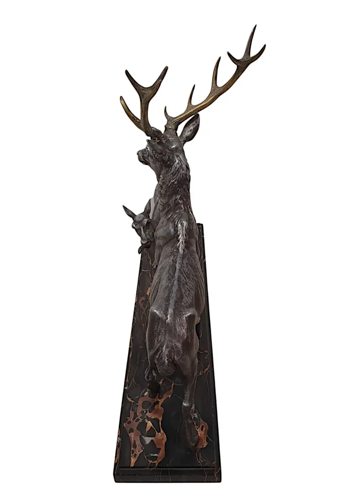 A Very Fine Art Deco Animalier Sculpture of a Stag and Doe by L. A. Carvin