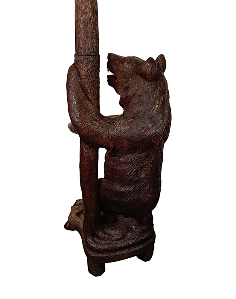 A Very Rare 19th Century Carved Black Forest Bear Coat or Stick Stand