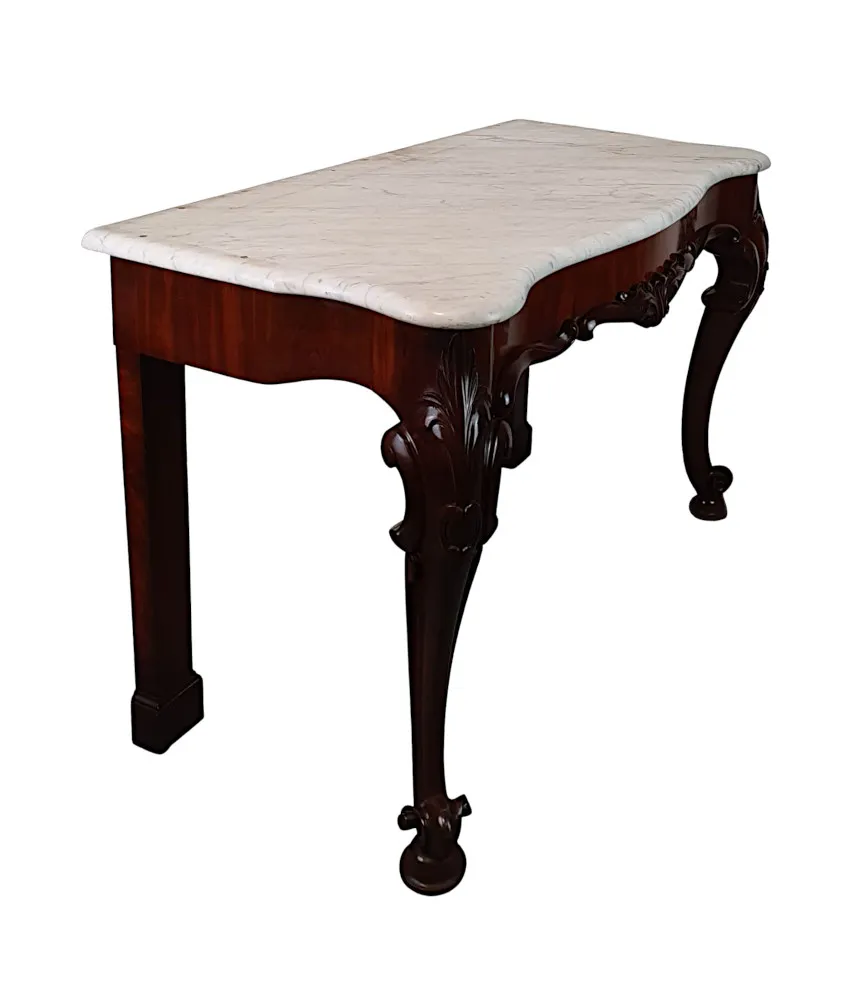  A Superb 19th Century Carrara White Marble Top Hall or Console Table
