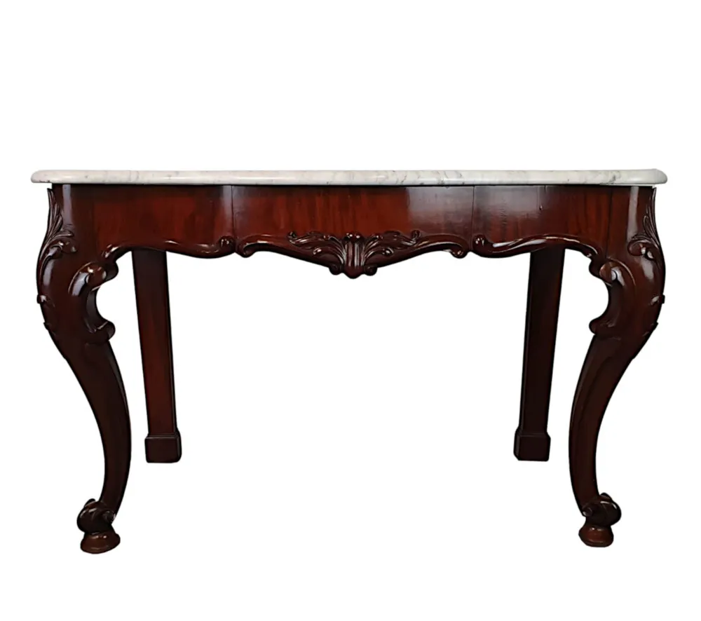  A Superb 19th Century Carrara White Marble Top Hall or Console Table