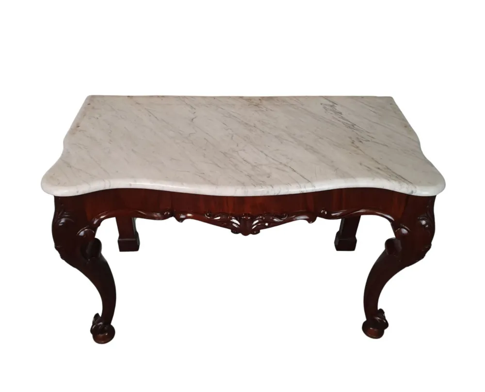  A Superb 19th Century Carrara White Marble Top Hall or Console Table