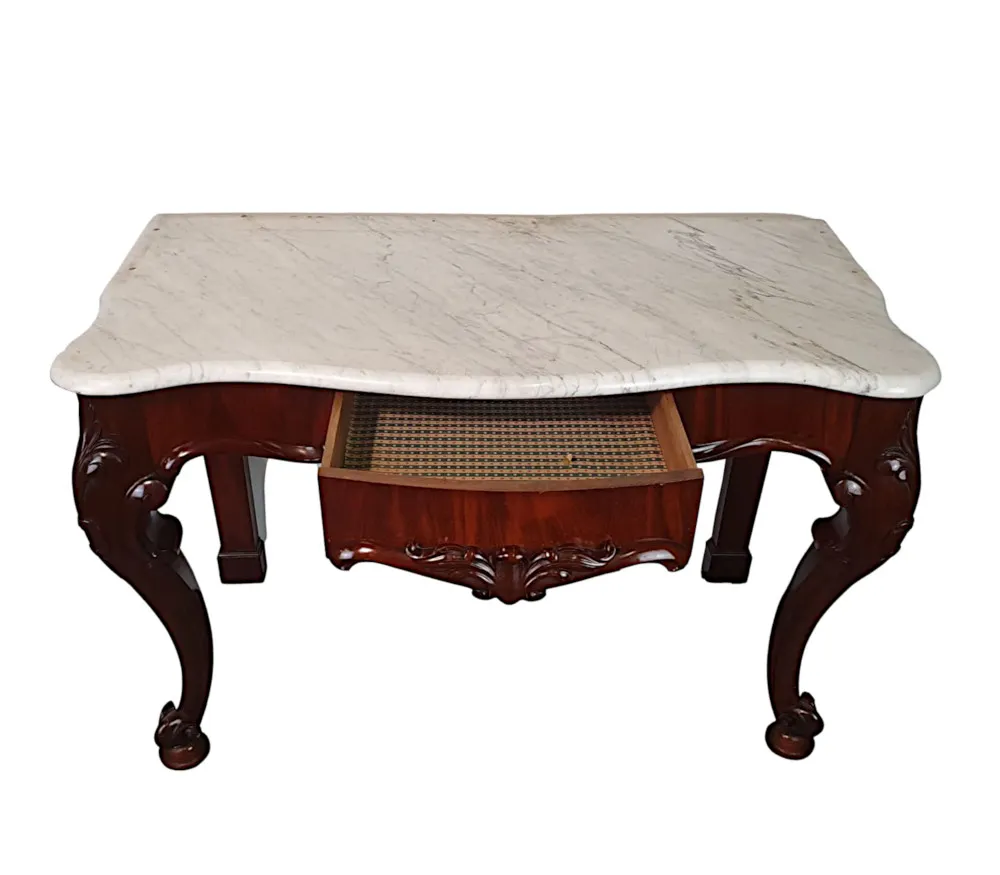  A Superb 19th Century Carrara White Marble Top Hall or Console Table