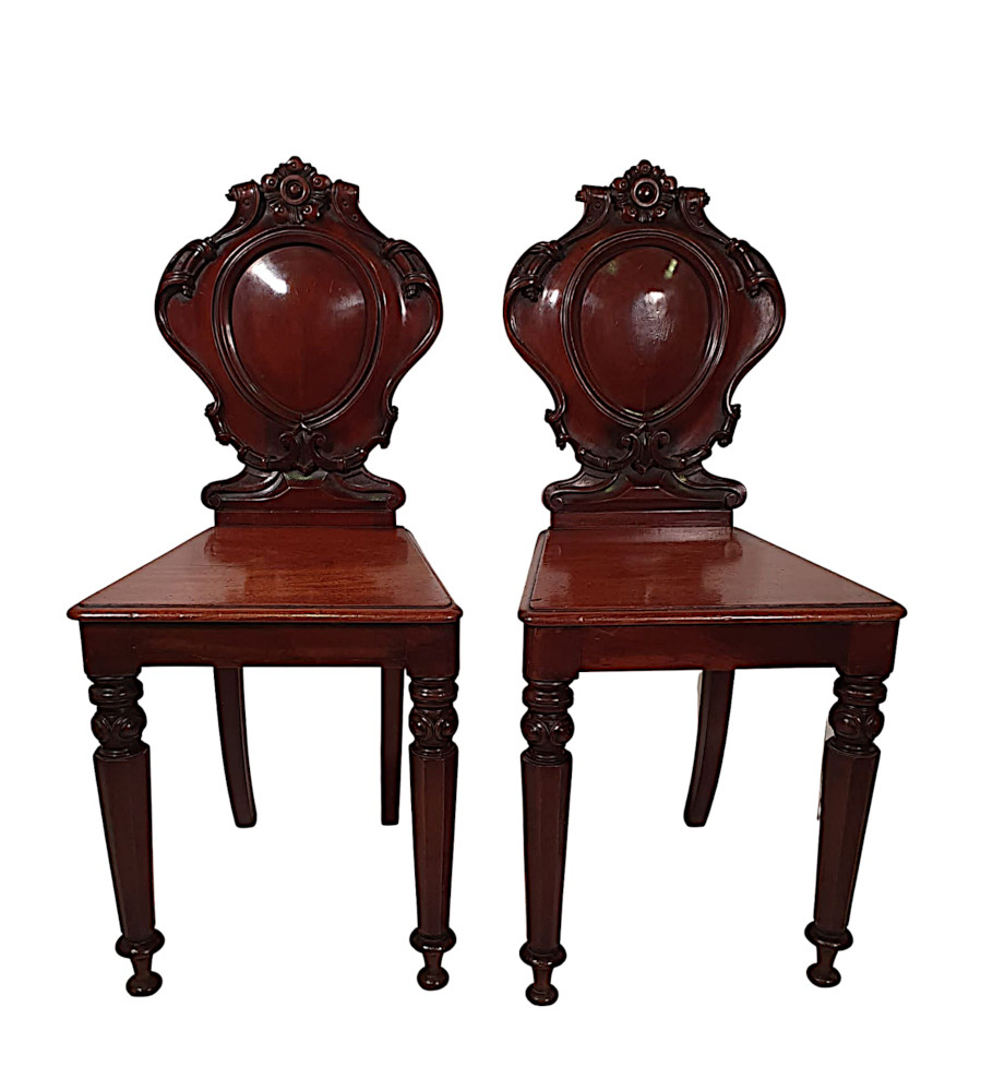 A Beautiful Pair of 19th Century Hall Chairs