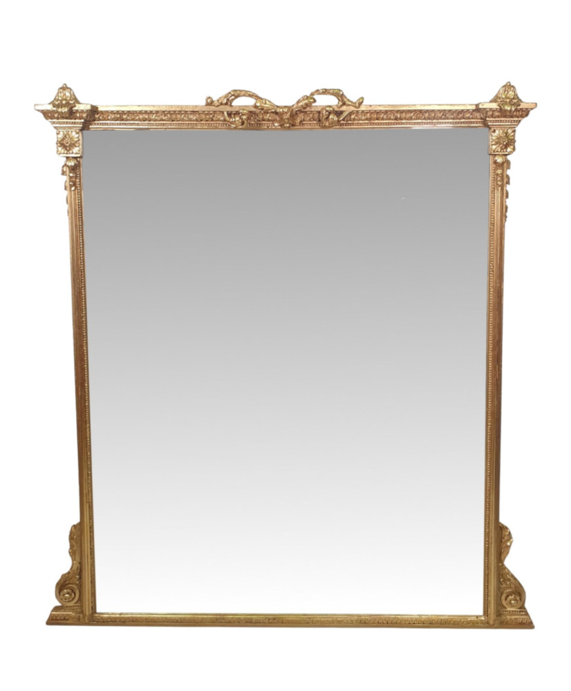 A Fine 19th Century Large Giltwood Overmantle mirror