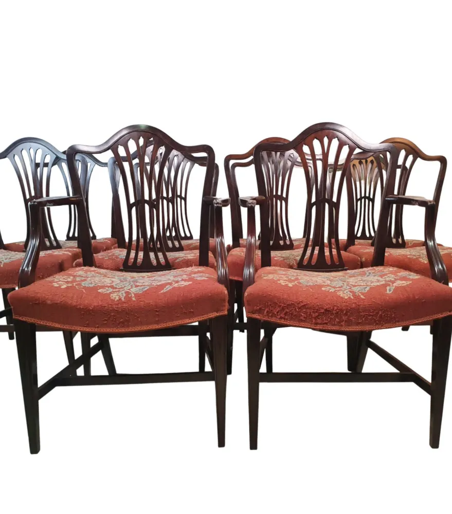 A Very Fine Set of Ten Early 1900's Dining Chairs