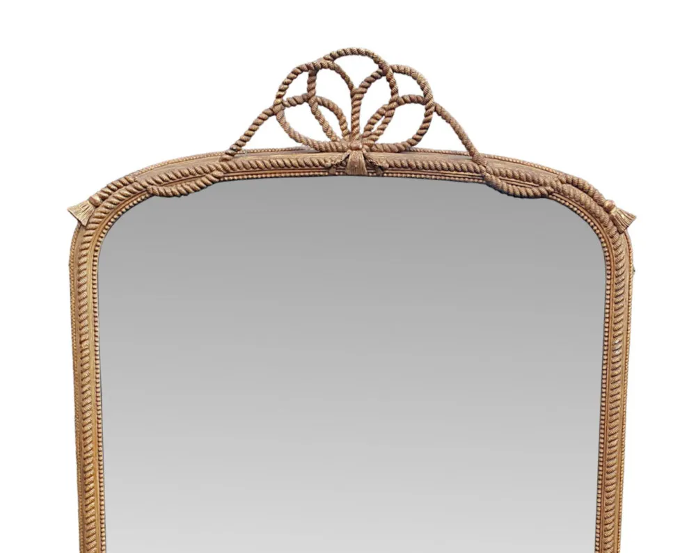An Exceptional 19th Century Giltwood Arch Top Overmantle Mirror
