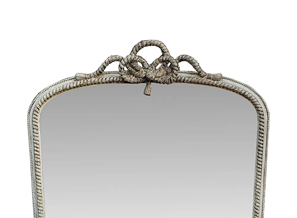 A Gorgeous 19th Century Overmantle Mirror Restored in a Distressed Paint Finish