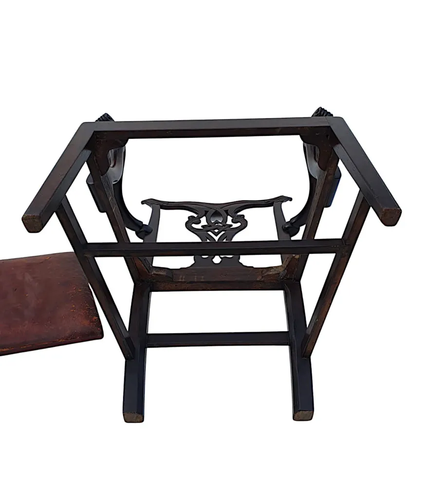 A Very Fine Pair of 19th Century Georgian Design Armchairs after Thomas Chippendale