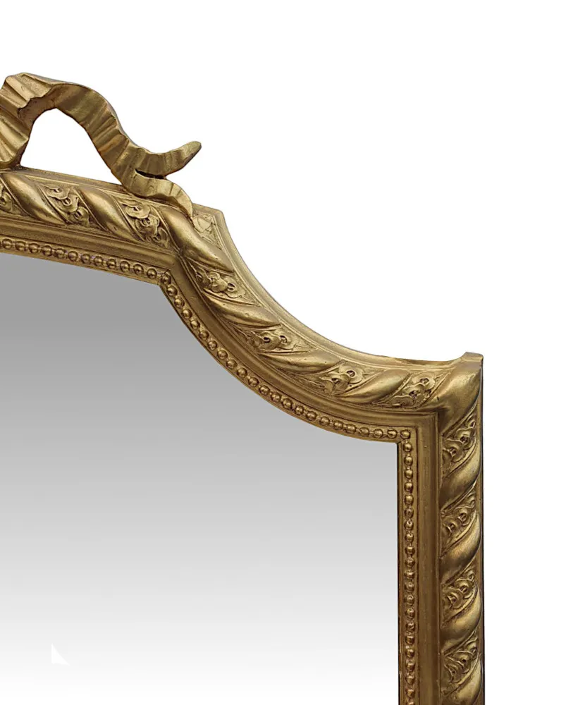 A Very Fine 19th Century Giltwood Leaner or Hall or Overmantle Mirror