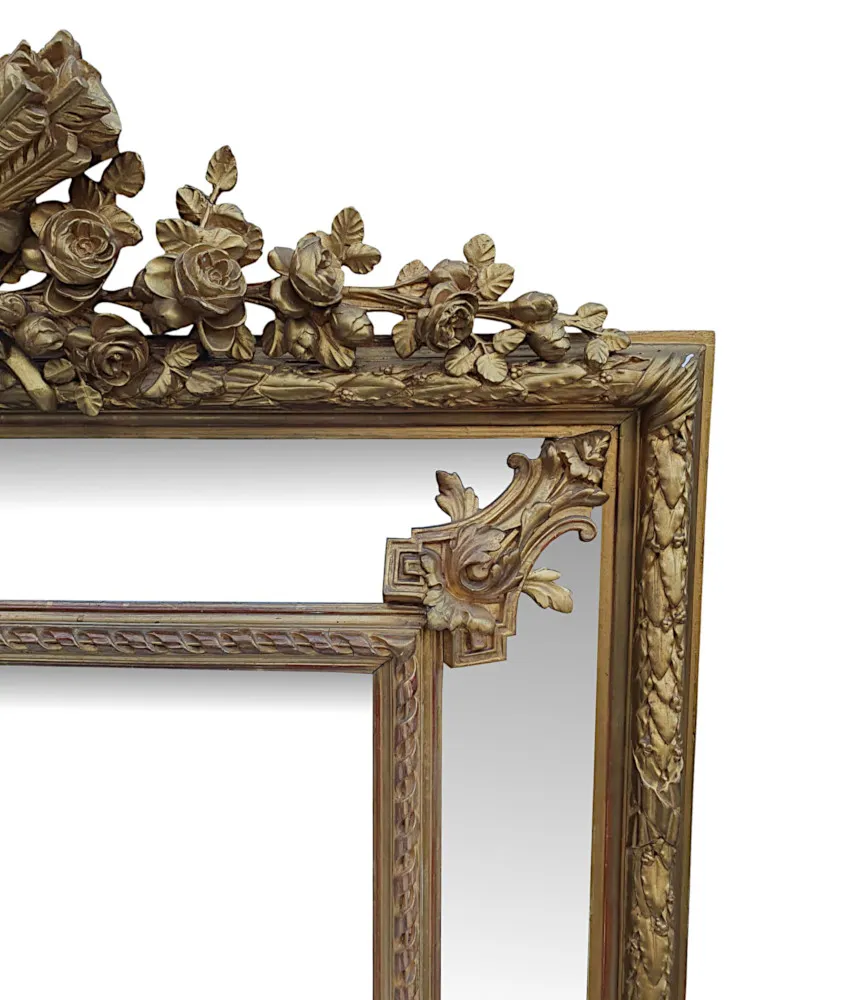 A Superb 19th Century Giltwood Margin Overmantle or Hall Mirror
