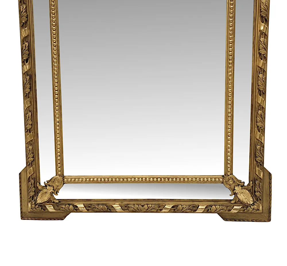 A Very Fine Large 19th Century Giltwood Margin Overmantle or Hall Mirror