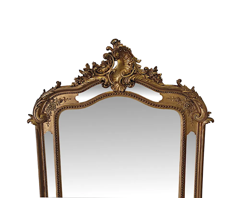 A Very Fine 19th Century Giltwood Margin Hallway or Overmantle Mirror