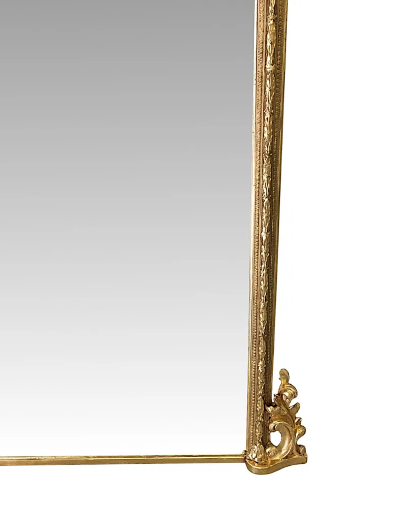 A Fantastic Large 19th Century Giltwood Overmantle Mirror
