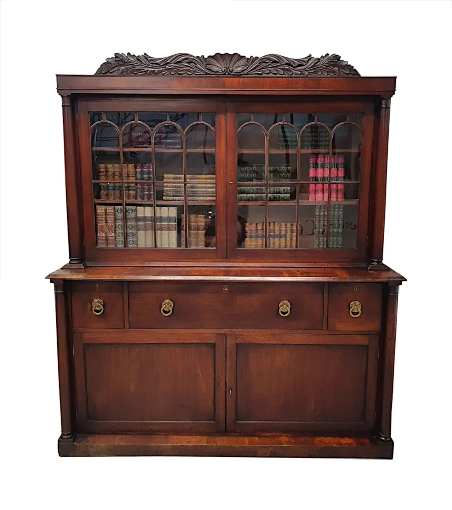A Rare and Fine Early 19th Century William IV Irish Secretaire Bookcase