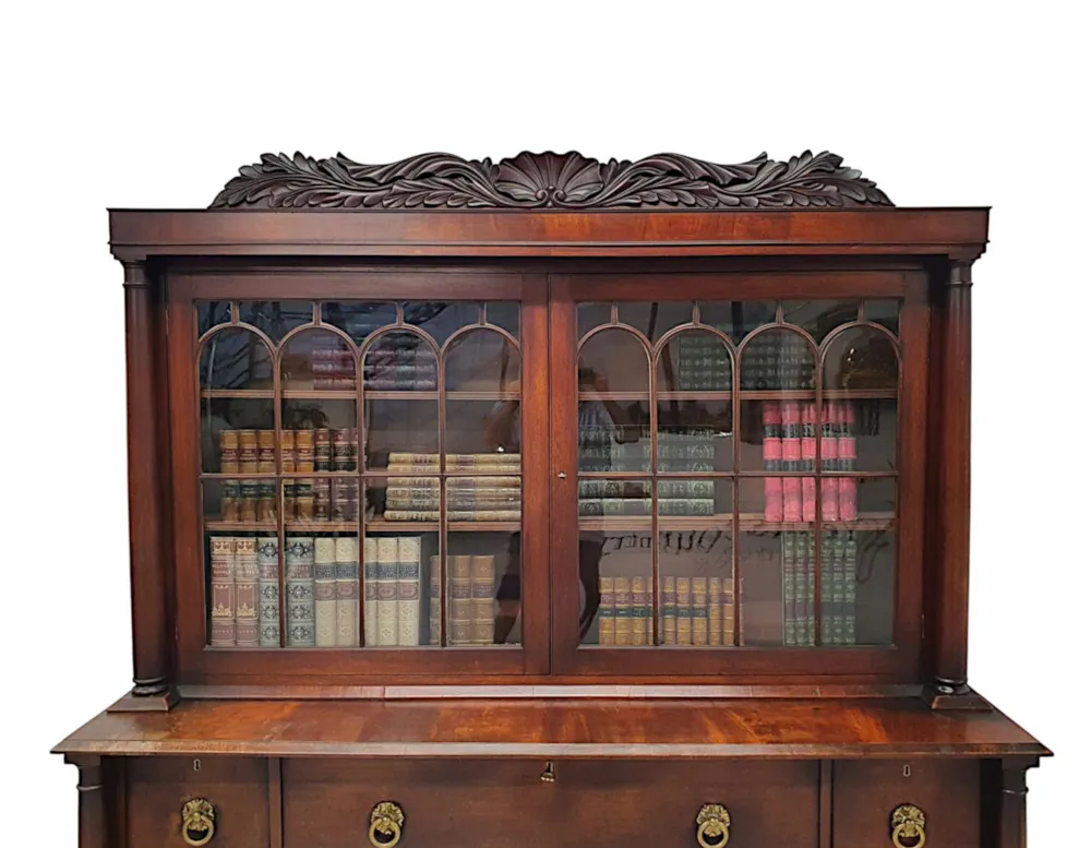 A Rare and Fine Early 19th Century William IV Irish Secretaire Bookcase