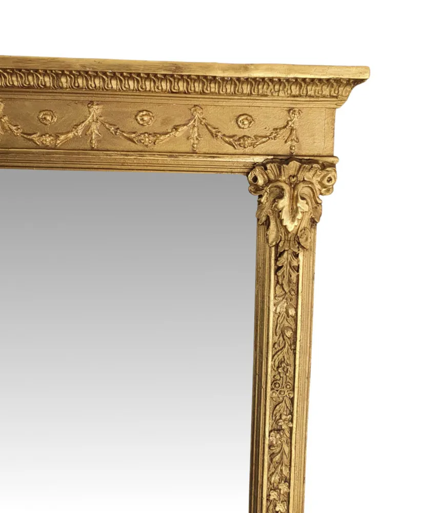 A Fabulous 19th Century Giltwood Overmantle Mirror after Adams