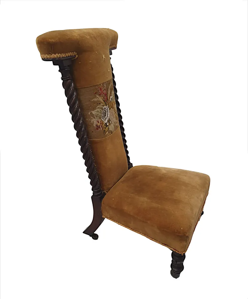 A Lovely Early 19th Century Prie Dieu Prayer Chair 