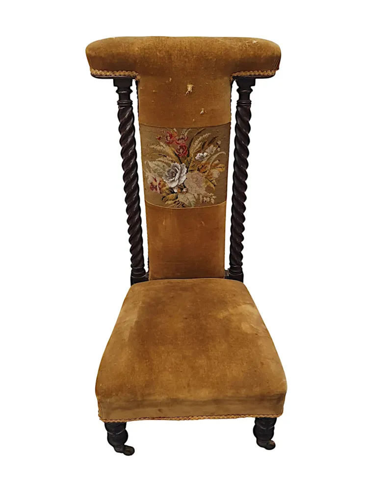 A Lovely Early 19th Century Prie Dieu Prayer Chair 
