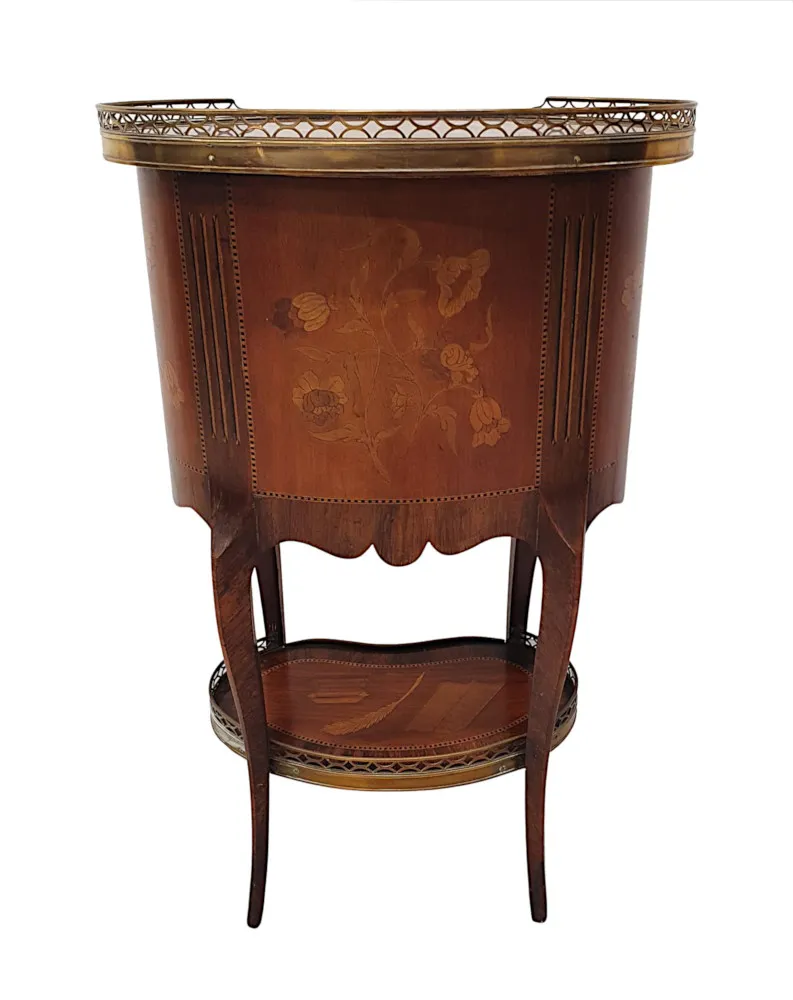 A Fabulous 19th Century Inlaid Marble Top Cabinet with Ormolu Mounts