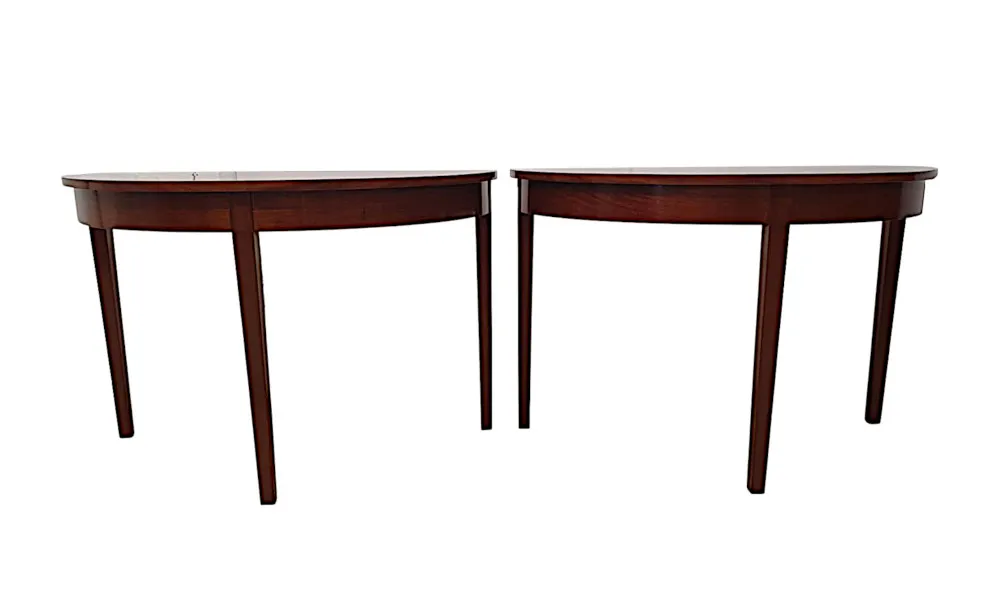 A Superb Pair of Early 20th Century Demi Lune Side Tables