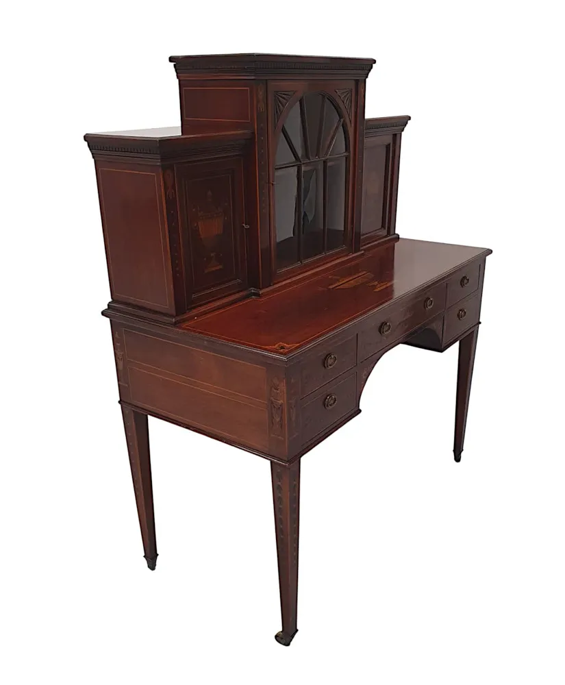 A Very Fine Edwardian Marquetry Inlaid Table or Cabinet by Shoolbred of London