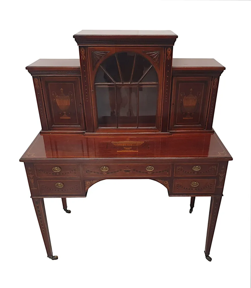 A Very Fine Edwardian Marquetry Inlaid Table or Cabinet by Shoolbred of London