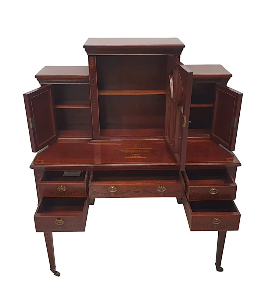 A Very Fine Edwardian Marquetry Inlaid Table or Cabinet by Shoolbred of London