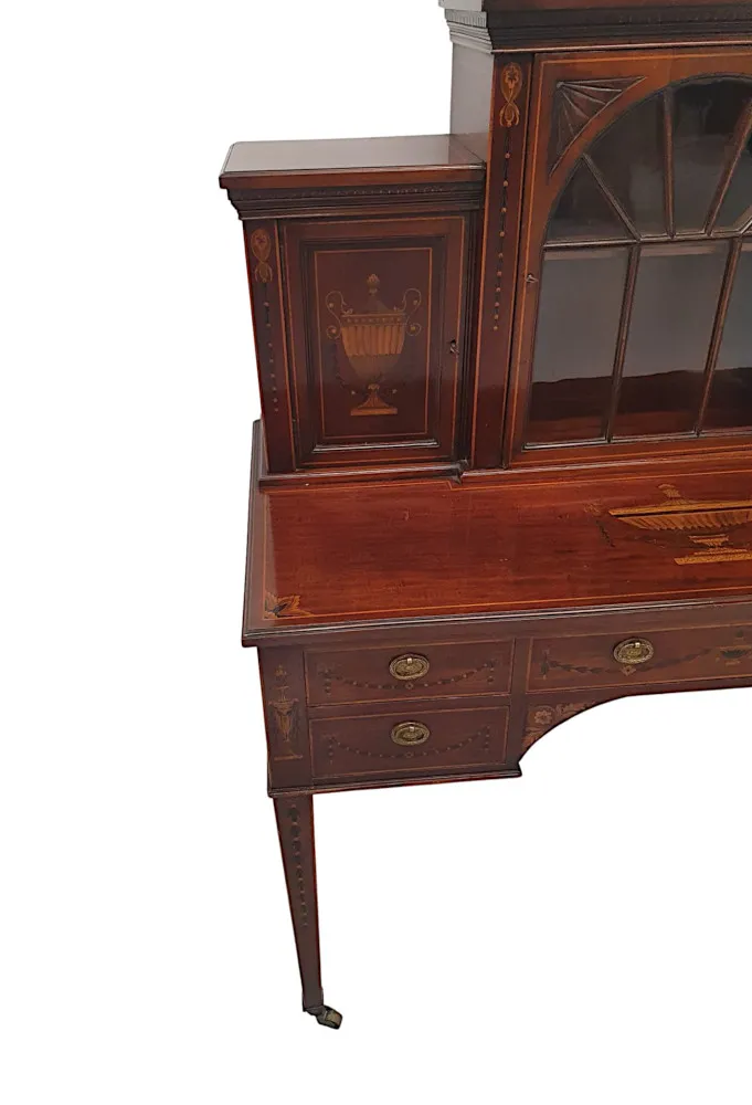 A Very Fine Edwardian Marquetry Inlaid Table or Cabinet by Shoolbred of London
