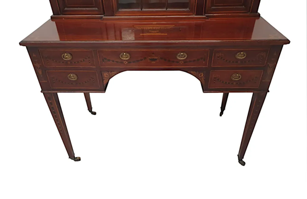 A Very Fine Edwardian Marquetry Inlaid Table or Cabinet by Shoolbred of London