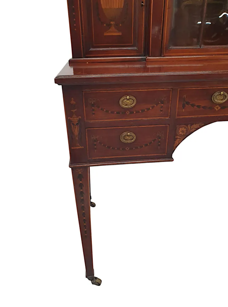 A Very Fine Edwardian Marquetry Inlaid Table or Cabinet by Shoolbred of London