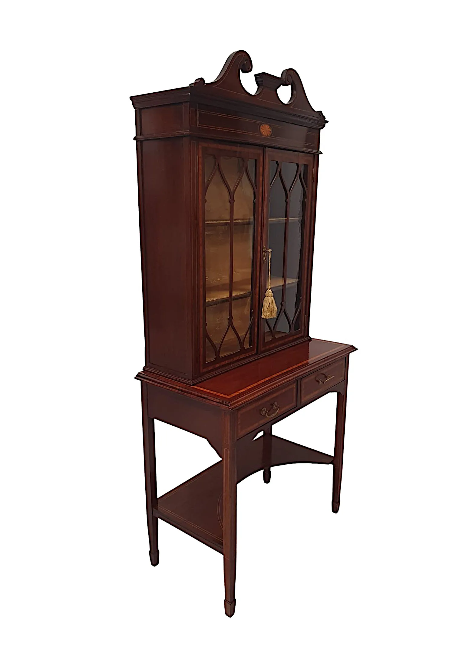 A Fabulous Edwardian Inlaid Display Case or Bookcase