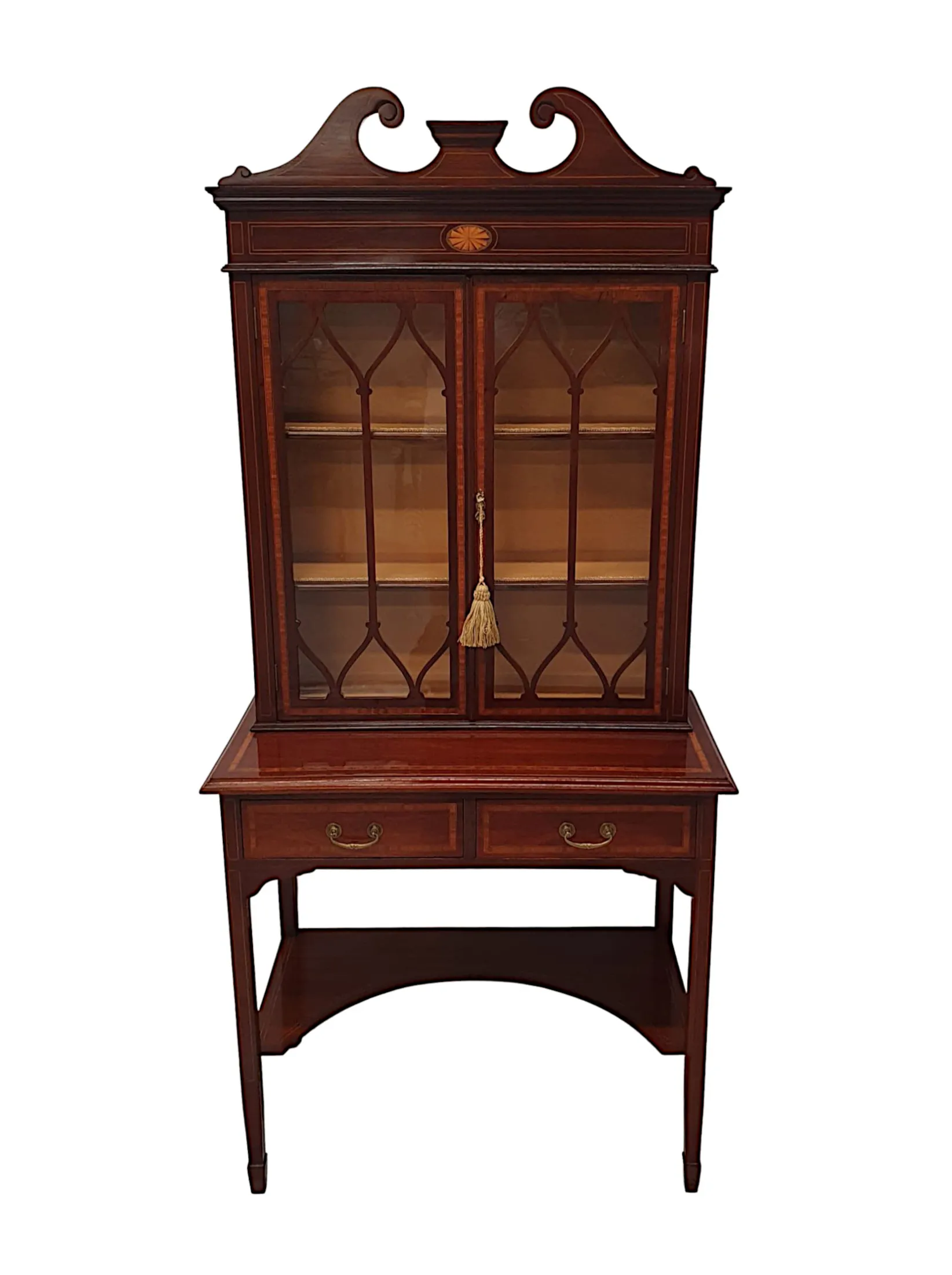A Fabulous Edwardian Inlaid Display Case or Bookcase