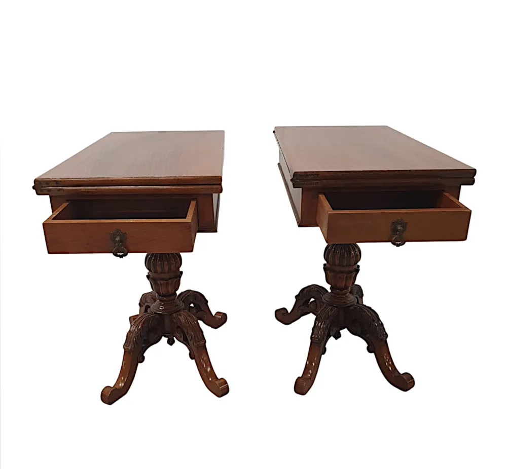 A Superb Pair of Early 20th Century Turn Over Leaf Card Tables 