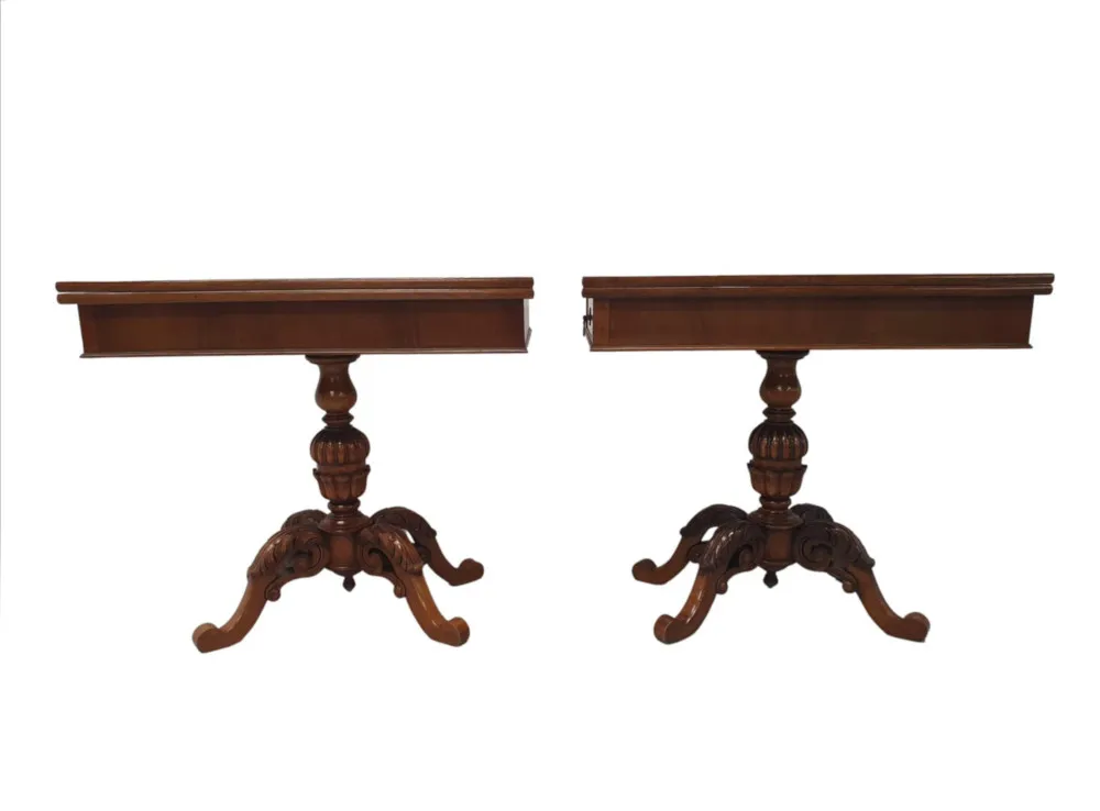A Superb Pair of Early 20th Century Turn Over Leaf Card Tables 