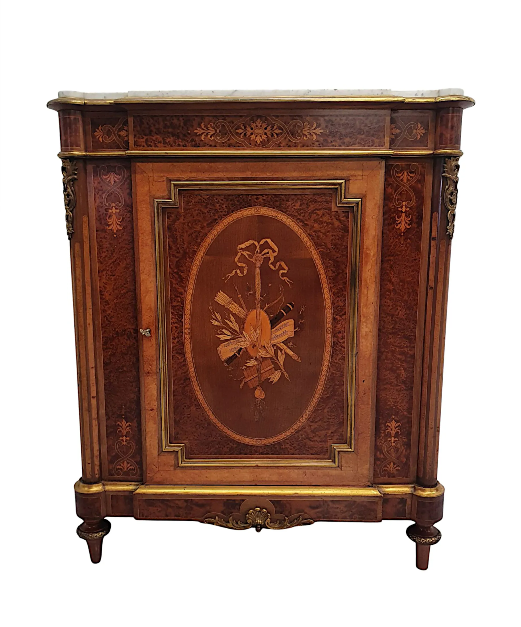 An Exceptional 19th Century Marble Top Side Cabinet 