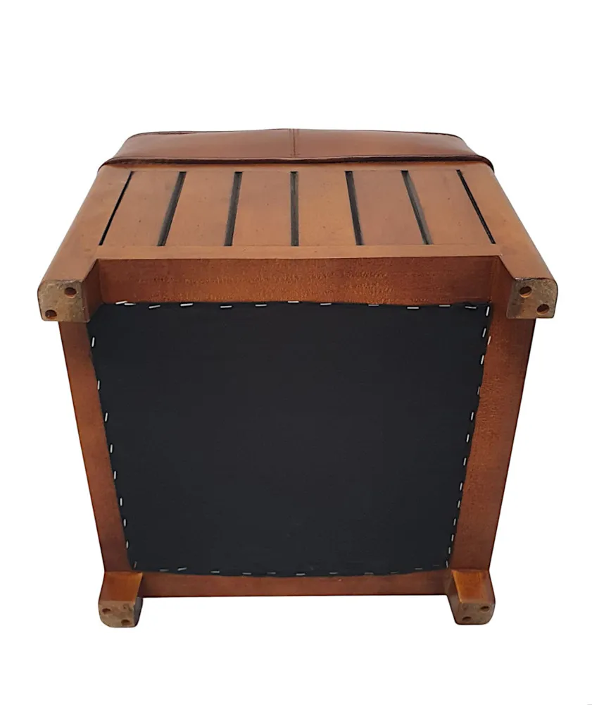 A Gorgeous Leather Stool in the Aviator Style