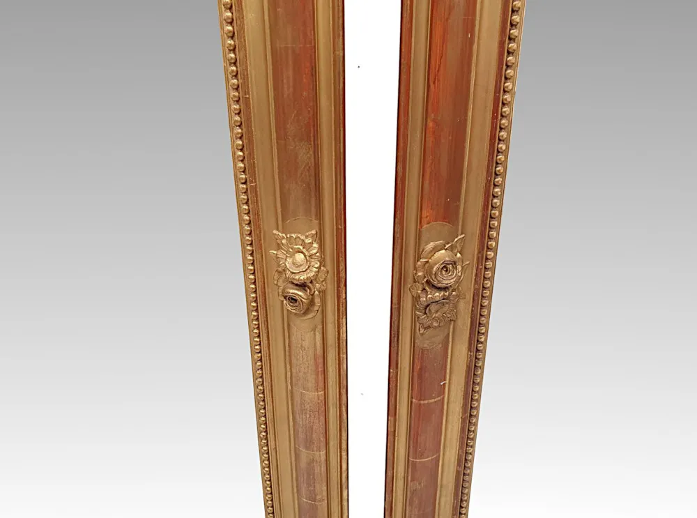A Fabulous Near Pair of 19th Century Giltwood Overmantle Mirrors