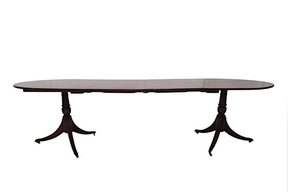 A Very Fine Early 20th Century Twin Pillar Dining Table 