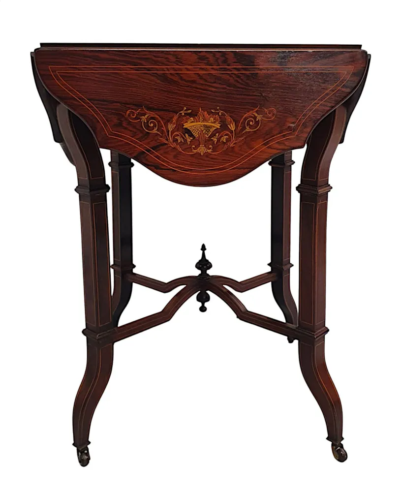 A Gorgeous Late 19th Century Drop Leaf Lamp or Occasional Table