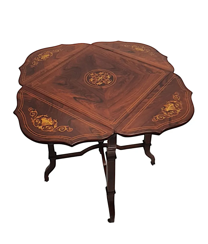 A Gorgeous Late 19th Century Drop Leaf Lamp or Occasional Table
