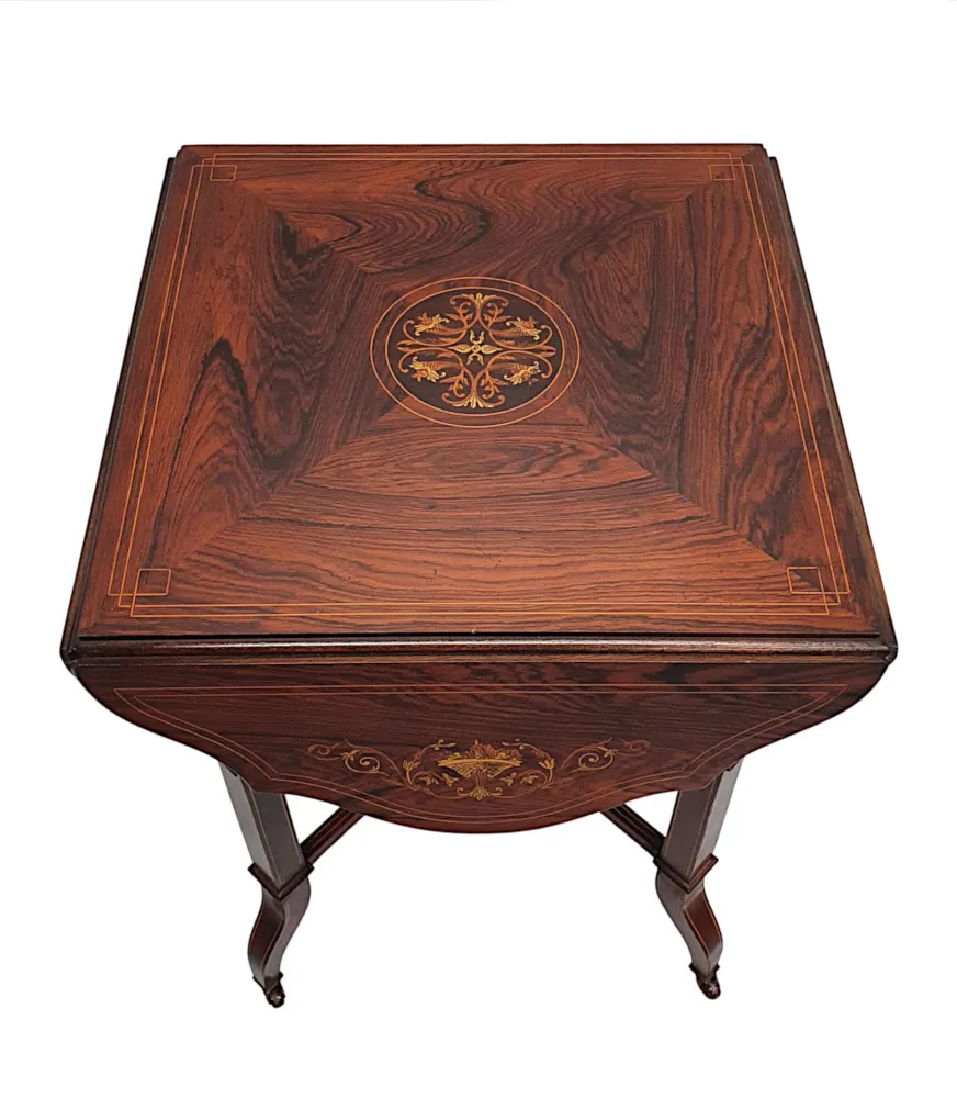 A Gorgeous Late 19th Century Drop Leaf Lamp or Occasional Table