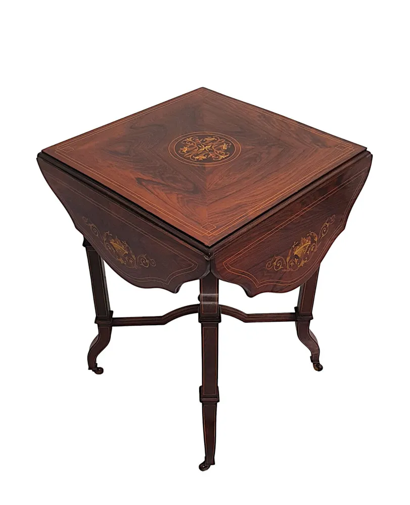 A Gorgeous Late 19th Century Drop Leaf Lamp or Occasional Table